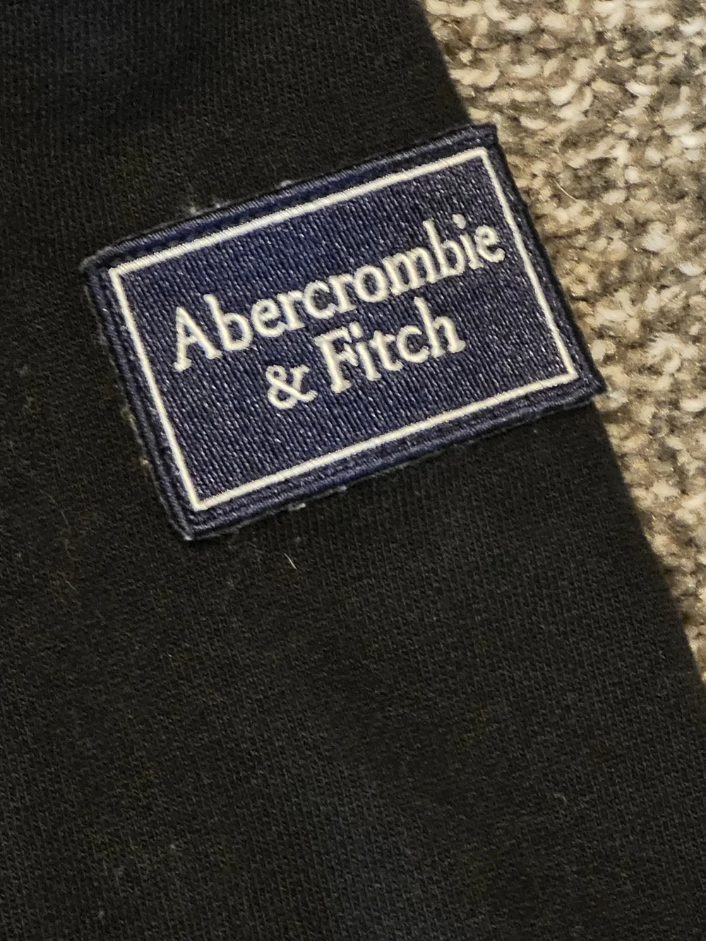 Abercrombie & Fitch Black Hooded Zip Jacket with Sherpa Lining